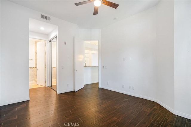 5151 Balboa Blvd Unit 104, Encino, CA 91316 - unfurnished room with ceiling fan and dark wood finished floors