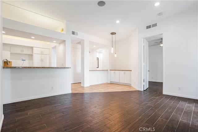 5151 Balboa Blvd Unit 104, Encino, CA 91316 - unfurnished living room featuring wood finished floors, a ceiling fan, and recessed lighting