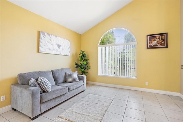 566 Bruin Dr, Riverside, CA 92507 - living area with tile patterned floors and high vaulted ceiling