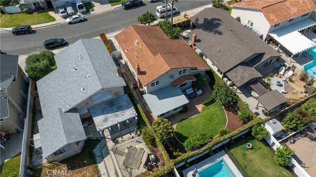 5302 Bryant Cir, Westminster, CA 92683 - aerial perspective of suburban area with a pool area