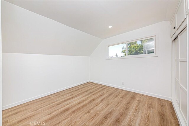 1510 W 147th St, Gardena, CA 90247 - additional living space featuring light wood-style floors, vaulted ceiling, and recessed lighting