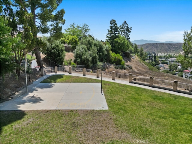 22524 Paseo Terraza, Saugus, CA 91350 - view of yard featuring community basketball court and a mountain view