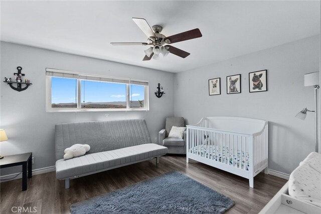 22524 Paseo Terraza, Saugus, CA 91350 - bedroom with wood finished floors and ceiling fan