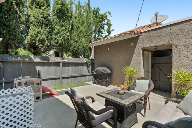 22524 Paseo Terraza, Saugus, CA 91350 - view of patio / terrace featuring grilling area and an outdoor living space