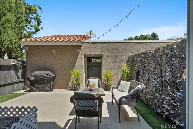 22524 Paseo Terraza, Saugus, CA 91350 - view of patio / terrace with a grill and an outdoor hangout area