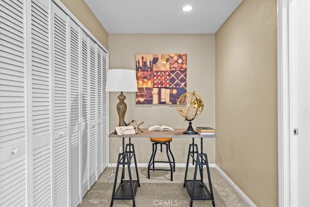 74 Garrison Loop, Ladera Ranch, CA 92694 - carpeted home office with baseboards and recessed lighting