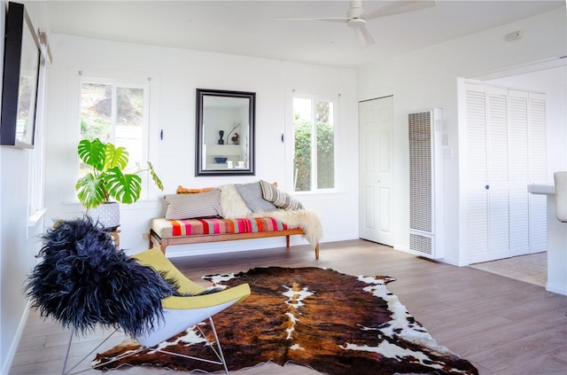 3311 Carolina S, San Pedro, CA 90731 - bedroom with a heating unit, wood finished floors, and ceiling fan