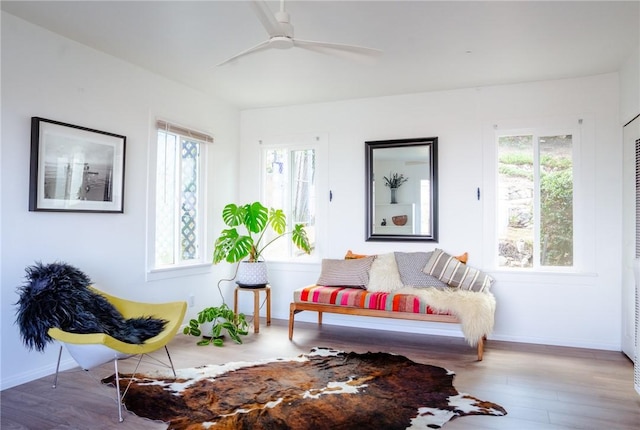 3311 Carolina S, San Pedro, CA 90731 - sitting room with a ceiling fan and wood finished floors