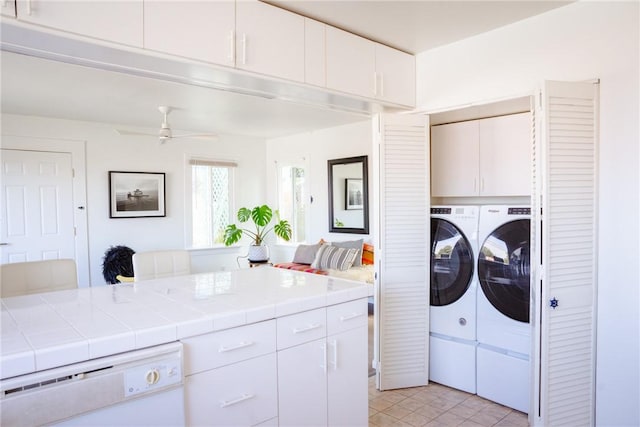 3311 Carolina S, San Pedro, CA 90731 - washroom with independent washer and dryer, cabinet space, and a ceiling fan