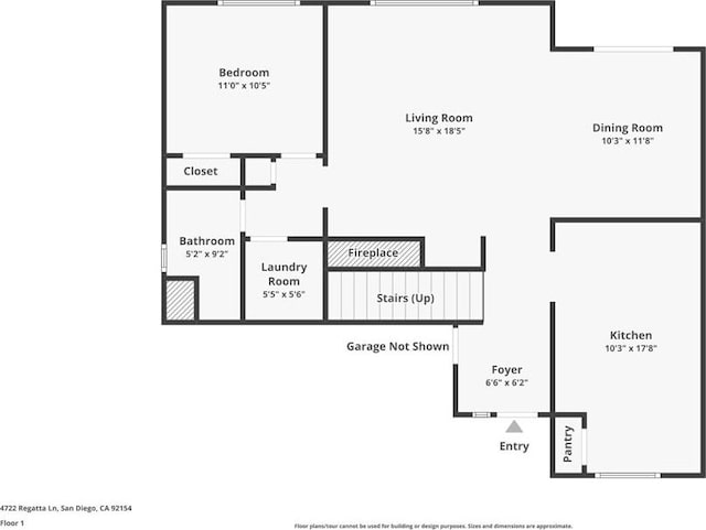 4722 Regatta Ln, San Diego, CA 92154 - view of property floor plan