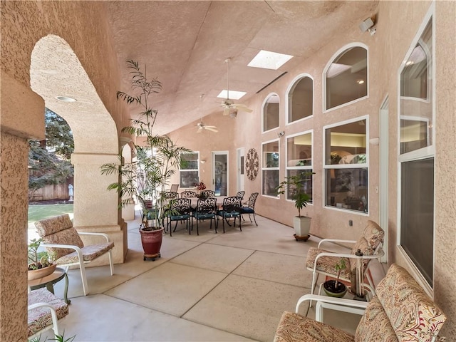 6660 N St Catherine Ct, Fresno, CA 93711 - view of patio with outdoor dining space and ceiling fan