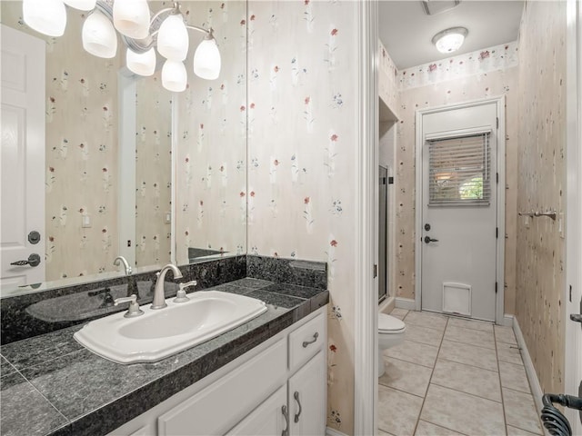 6660 N St Catherine Ct, Fresno, CA 93711 - full bath featuring vanity, tile patterned floors, and a stall shower