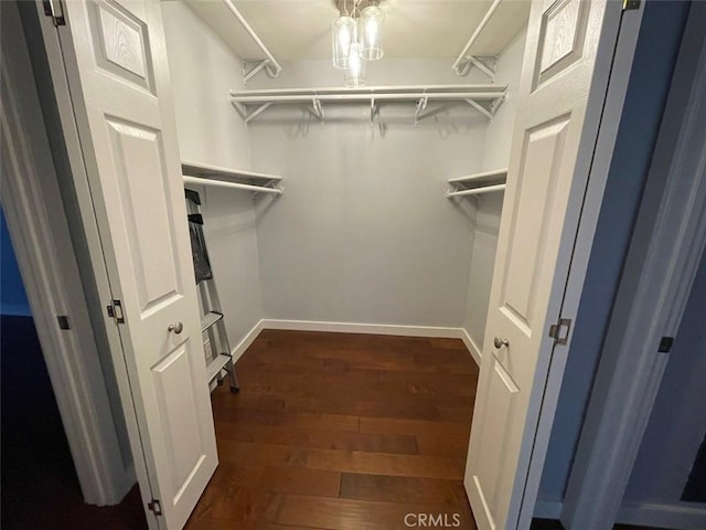 3641 S Bear St Unit F, Santa Ana, CA 92704 - walk in closet featuring dark wood-style flooring