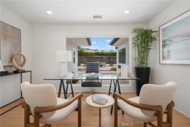 32512 Seven Seas Dr, Dana Point, CA 92629 - office area featuring wood finished floors and recessed lighting