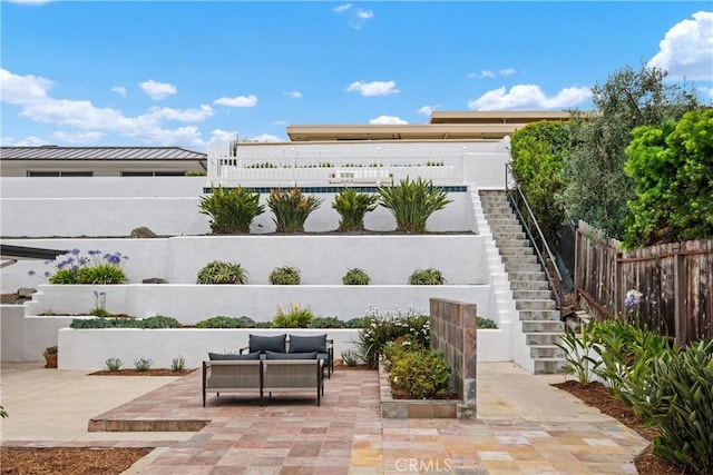 32512 Seven Seas Dr, Dana Point, CA 92629 - view of patio featuring stairs and outdoor lounge area
