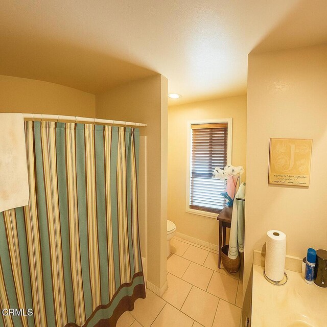 758 W Foothill Blvd, Monrovia, CA 91016 - full bath with tile patterned flooring, a shower with shower curtain, and vanity