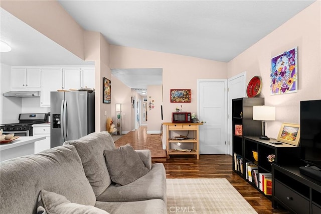 11 Tilden Ln, Chico, CA 95928 - living area featuring lofted ceiling and dark wood-style floors