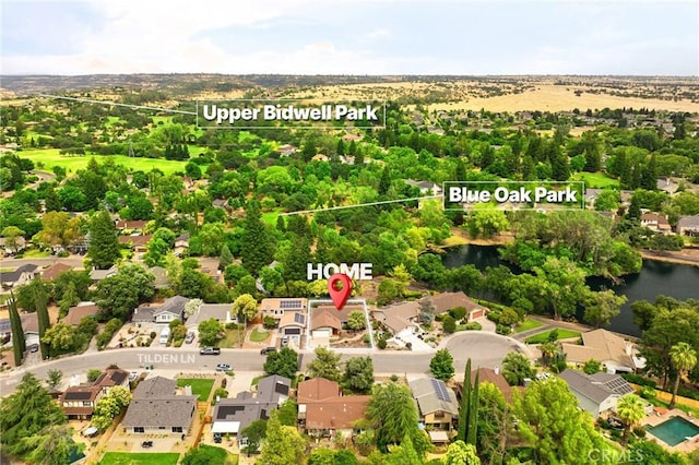 11 Tilden Ln, Chico, CA 95928 - aerial perspective of suburban area featuring a large body of water