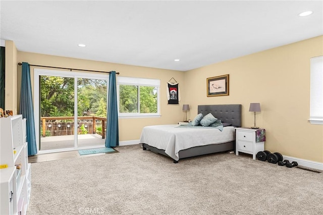 11 Tilden Ln, Chico, CA 95928 - bedroom with carpet floors, access to exterior, and recessed lighting