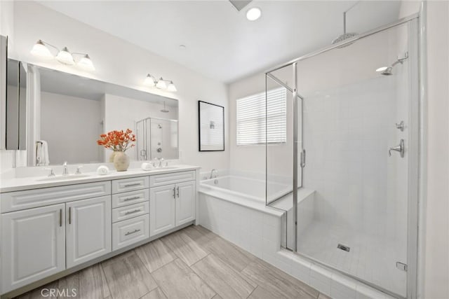 135 Acamar, Irvine, CA 92618 - full bath featuring a shower stall, double vanity, and a bath
