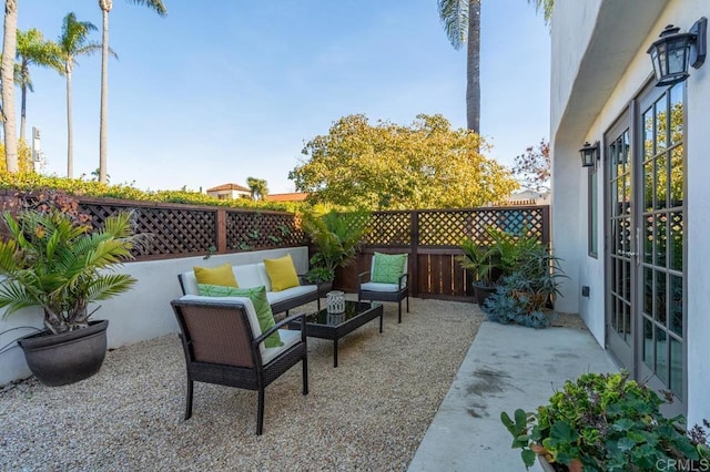 4280 Trias St, San Diego, CA 92103 - fenced backyard with an outdoor living space and a patio