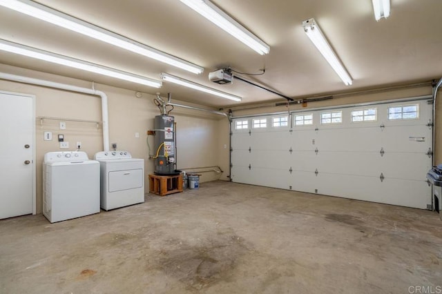 4280 Trias St, San Diego, CA 92103 - garage featuring water heater, washer and dryer, and a garage door opener