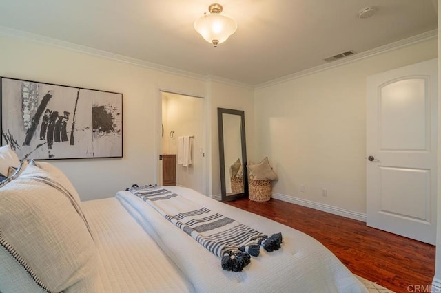 4280 Trias St, San Diego, CA 92103 - bedroom with wood finished floors, crown molding, and ensuite bathroom