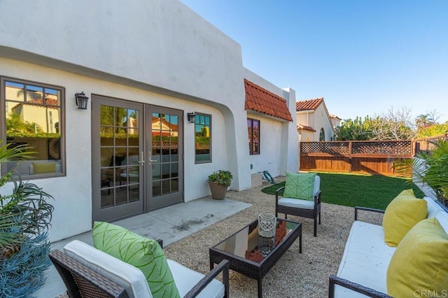 4280 Trias St, San Diego, CA 92103 - view of patio / terrace featuring french doors and outdoor lounge area