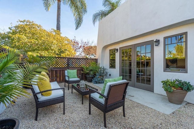 4280 Trias St, San Diego, CA 92103 - view of patio / terrace featuring french doors and outdoor lounge area