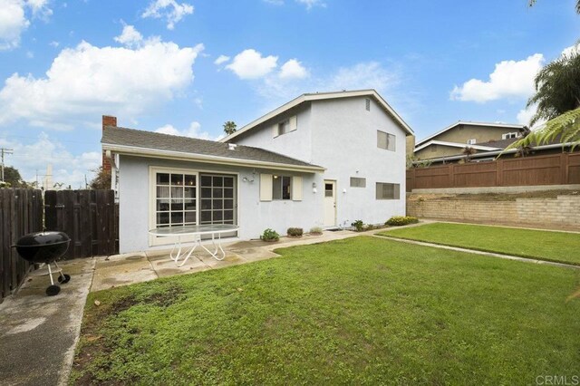 1113 Camino Del Sol Cir, Carlsbad, CA 92008 - back of house featuring stucco siding, a chimney, and a patio