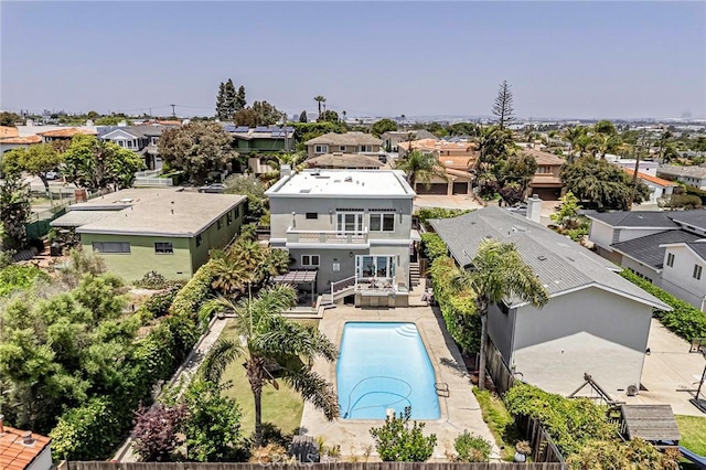 1440 8th St, Manhattan Beach, CA 90266 - aerial perspective of suburban area with a pool