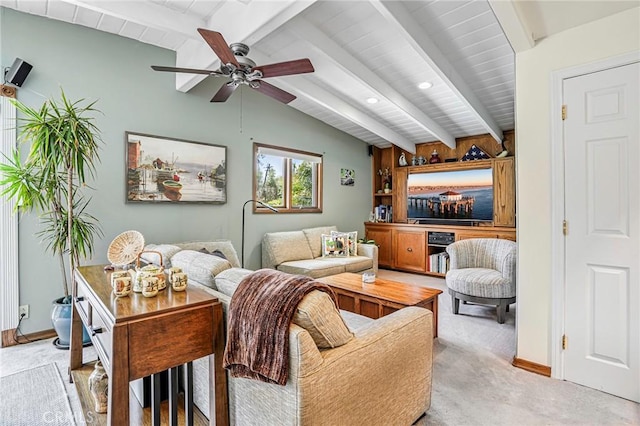 1440 8th St, Manhattan Beach, CA 90266 - living room with light carpet and a ceiling fan