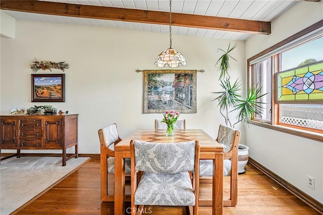 1440 8th St, Manhattan Beach, CA 90266 - dining area with wood finished floors and wood ceiling
