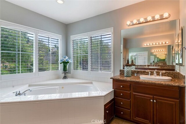 3820 Bidwell Dr, Yorba Linda, CA 92886 - full bathroom featuring vanity and a bath