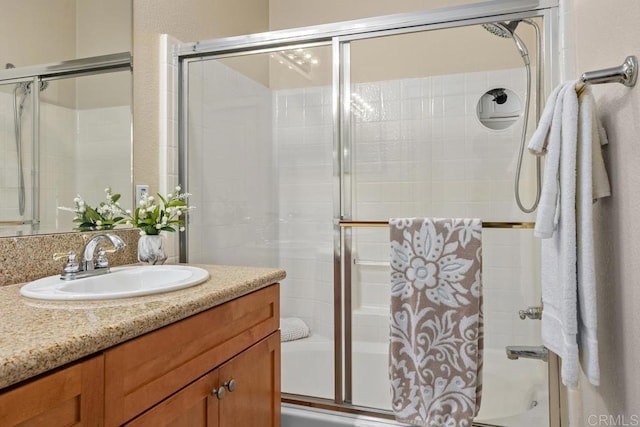12737 Savannah Creek Dr Unit 280, San Diego, CA 92128 - bathroom featuring a shower with door and vanity
