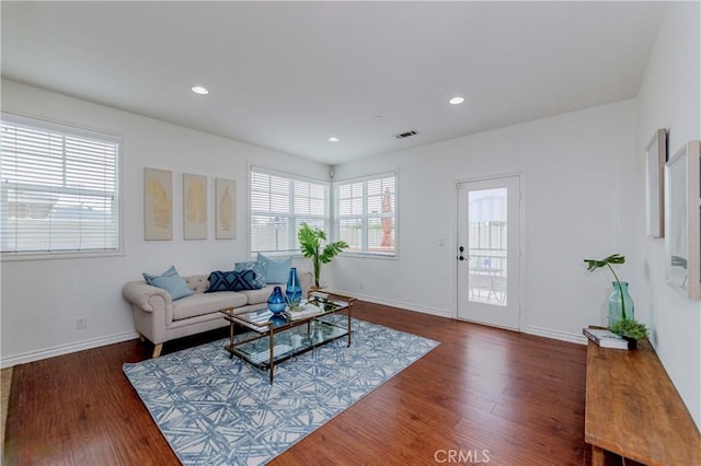 8647 Belmont St, Cypress, CA 90630 - living area featuring wood finished floors and recessed lighting