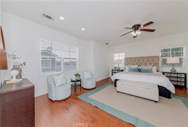 8647 Belmont St, Cypress, CA 90630 - bedroom featuring wood finished floors, recessed lighting, and a ceiling fan