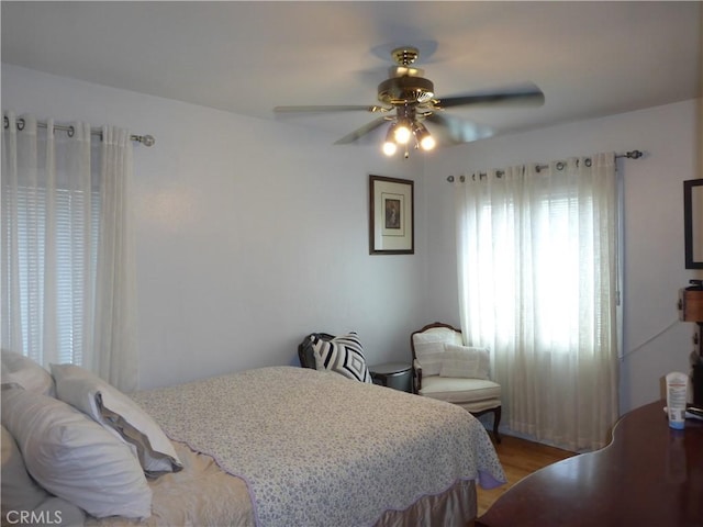 7106 Elmwood Rd, San Bernardino, CA 92404 - bedroom featuring light wood-style flooring and ceiling fan