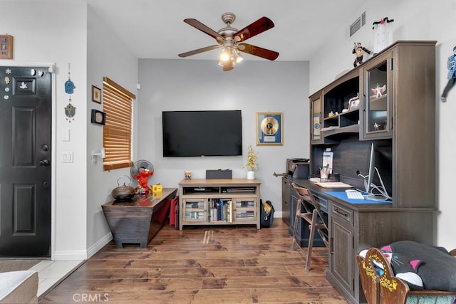 6323 Reseda Blvd Unit 13, Tarzana, CA 91335 - office space featuring ceiling fan and wood finished floors