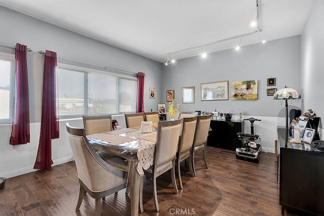 6323 Reseda Blvd Unit 13, Tarzana, CA 91335 - dining room with track lighting and dark wood-style floors