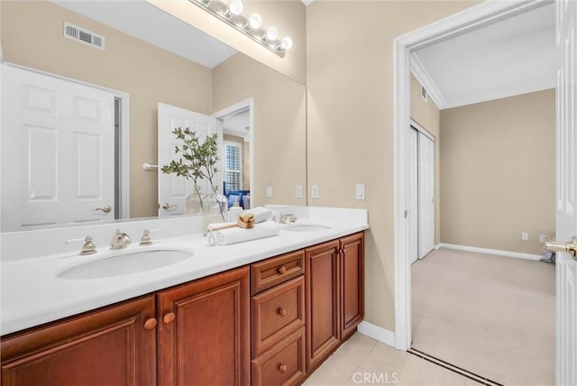 1411 W Boros Ct, La Habra, CA 90631 - full bath with double vanity and baseboards