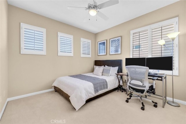 1411 W Boros Ct, La Habra, CA 90631 - bedroom with carpet floors and ceiling fan