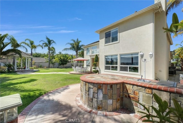 1411 W Boros Ct, La Habra, CA 90631 - view of patio / terrace featuring a gazebo and a sink