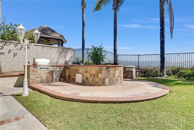 1411 W Boros Ct, La Habra, CA 90631 - view of yard with area for grilling and a gazebo