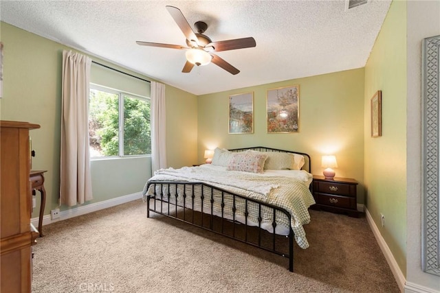 11359 Dole Ct, Riverside, CA 92505 - bedroom with carpet, a textured ceiling, and ceiling fan