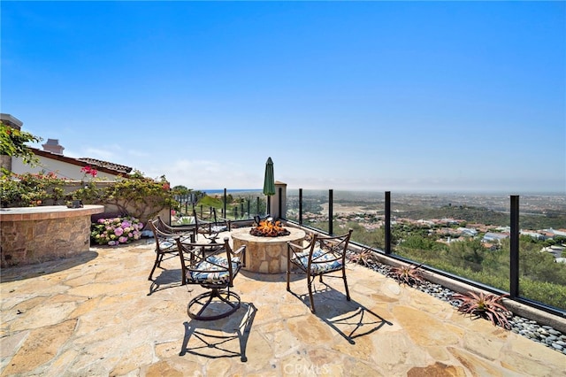 15 Sarteano Dr, Newport Coast, CA 92657 - view of patio featuring a fire pit