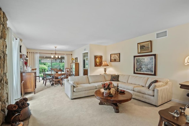 6034 Wenrich Dr, San Diego, CA 92120 - living room featuring a chandelier and carpet floors