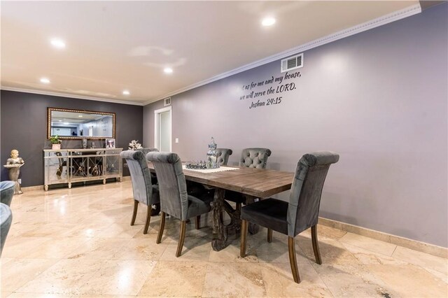 13837 Sylvan St, Valley Glen, CA 91401 - dining space featuring ornamental molding and recessed lighting