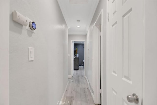 1305 E Eckerman Ave, West Covina, CA 91790 - hall featuring crown molding and light wood-style flooring
