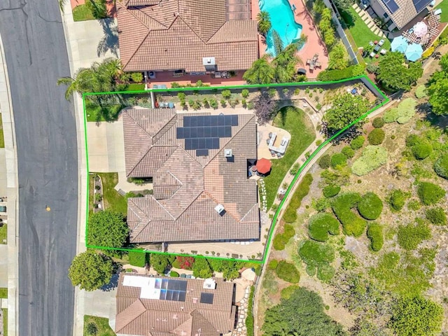 282 Camino Del Postigo, Escondido, CA 92029 - aerial view of property and surrounding area featuring property boundaries highlighted